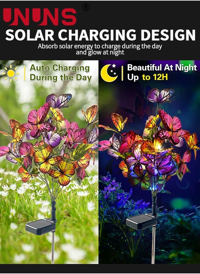 LED Garden Solar Lights,Waterproof Decorative Solar Lights,Fiber Optic Butterfly Decorative Lights,Butterfly Solar Lights For Garden Yard Pathway