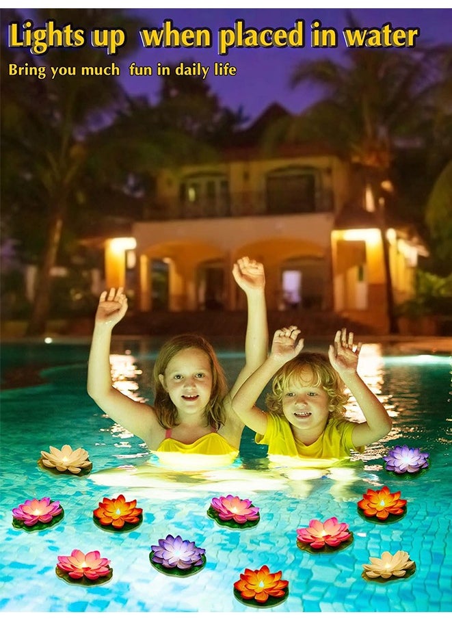 Floating Pool Lights,Lily pad Pond Light LED Lotus Flower Lamp,Battery Operated Multicolor Fun Pool Accessories for Pool at Night-Aquarium,Holidays or weddings Decorations-6 Pcs(Dragonfly)