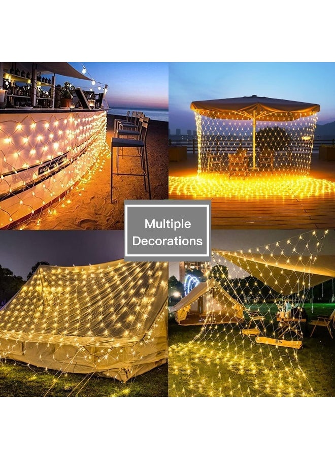 Net Lights Outdoor Mesh Lights 3M x 2M 204 LED Wedding Lights, Waterproof Net Lights for Party, Garden, Patio, Backyard, Bush, Fence, Wall, Ramadan, Diwali, Christmas, Holiday Decoration