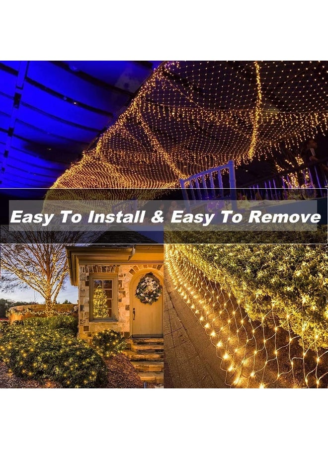 Net Lights Outdoor Mesh Lights 3M x 2M 204 LED Wedding Lights, Waterproof Net Lights for Party, Garden, Patio, Backyard, Bush, Fence, Wall, Ramadan, Diwali, Christmas, Holiday Decoration