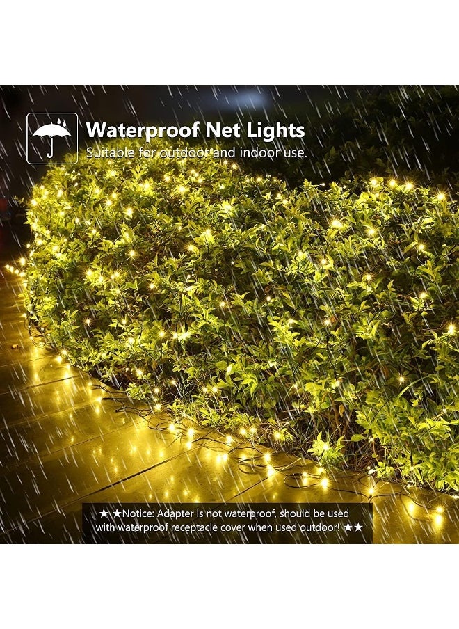 Net Lights Outdoor Mesh Lights 3M x 2M 204 LED Wedding Lights, Waterproof Net Lights for Party, Garden, Patio, Backyard, Bush, Fence, Wall, Ramadan, Diwali, Christmas, Holiday Decoration