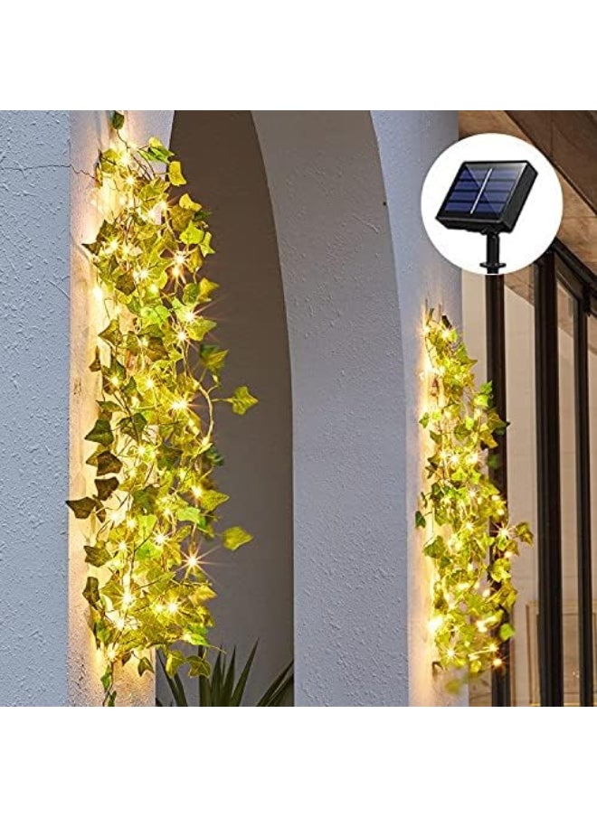 Outdoor String Lights, 100 LED, 32.8 FT Realistic Plant Garland with Lights – Decorative Vine Lights for Bedroom, Diwali, Christmas, Ramadan, New Year, and Festive Décor