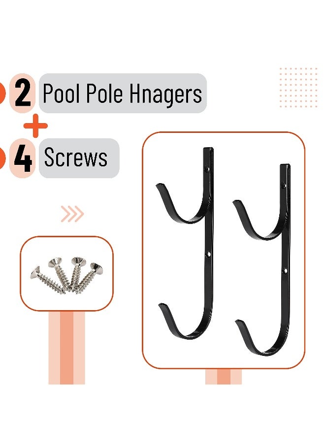 2 Pack Pool Pole Hangers, Pool Hooks for Pool Supplies, Poles and Hose, Pools Accessories