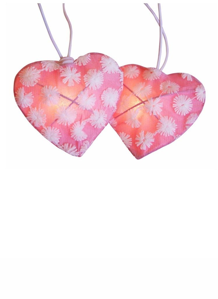 Heart-Shaped LED String Lights Pink 2M