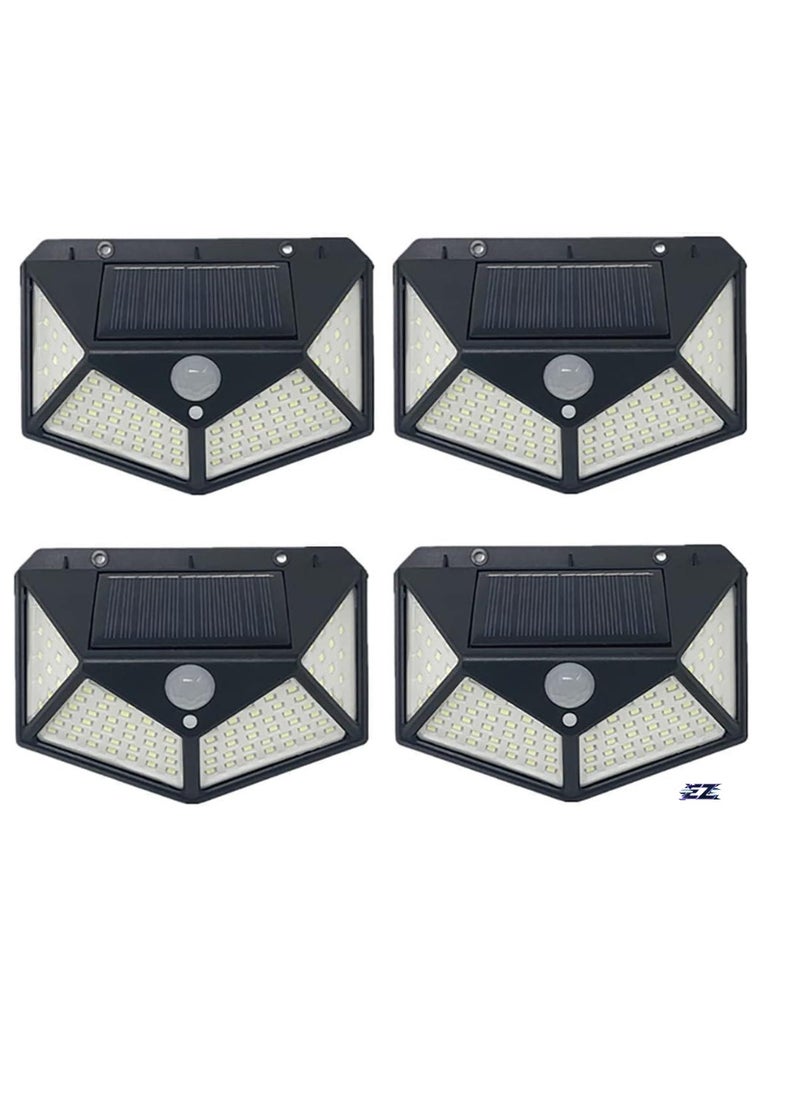 NEW Garden Solar Lights with 100 LEDs & 3 Modes – IP65 Waterproof Outdoor Light with 270° Lighting, Motion Sensor – Perfect for Backyard, Fence, Patio, and Front Door (4 Packs)