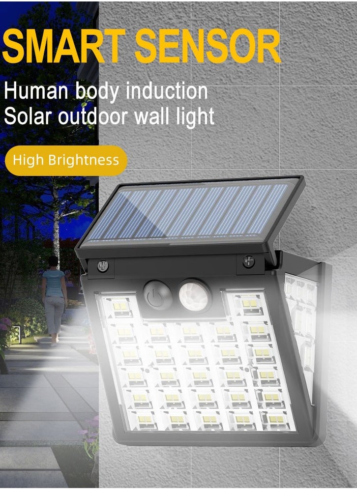 High-end independent solar garden wall light LED solar wall light household solar garden light outdoor light waterproof human body induction wall light adjustable solar independent receiver suitable for direction adjustment long use time