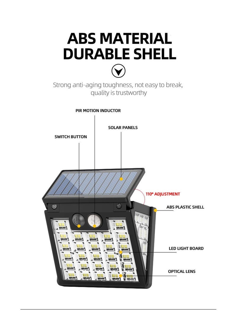 High-end independent solar garden wall light LED solar wall light household solar garden light outdoor light waterproof human body induction wall light adjustable solar independent receiver suitable for direction adjustment long use time