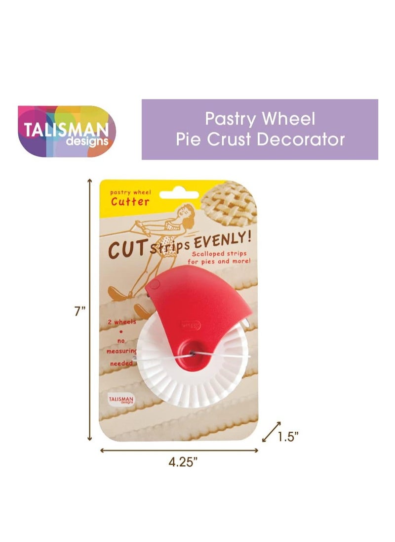 Talisman Designs Pie Crust Decorating Tools | Pastry Wheel Cutter | Set of 1