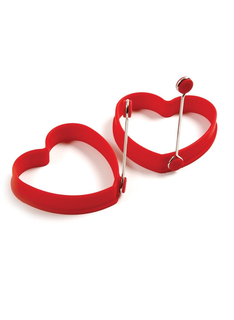 Norpro - 999R Norpro Silicone Heart Pancake/Egg Rings, 2 Pieces, One Size, Red