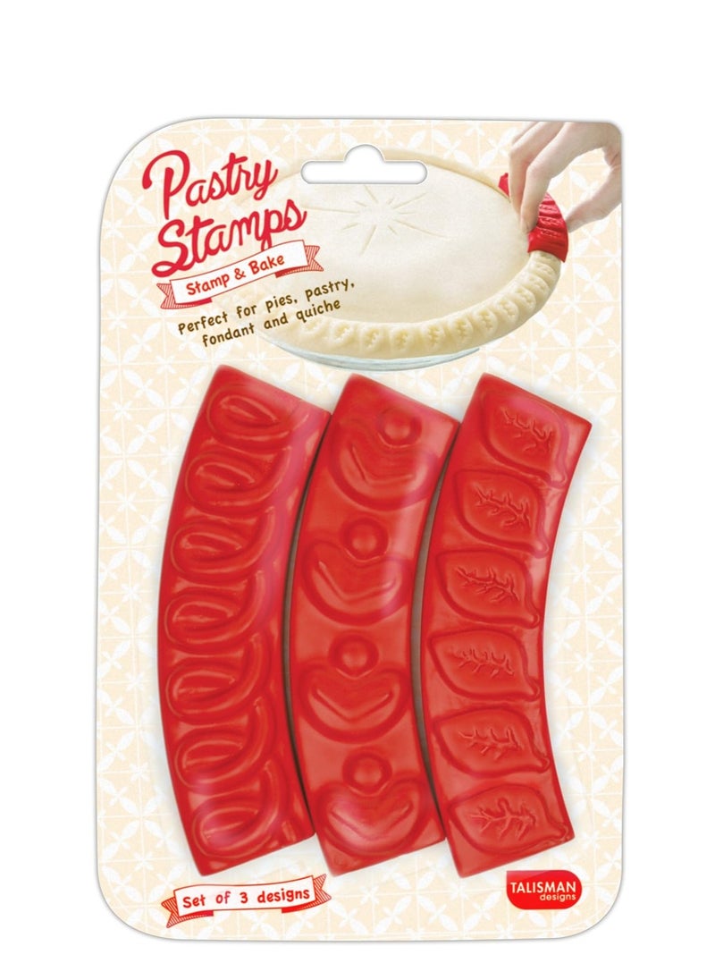 Talisman Designs Pastry Stamps | Set of 3 | Pie Crust Embosser | Pie Decorating Tools & Gadgets | Pie Baking Crust Cutters | Cute & Functional Kitchen Supplies