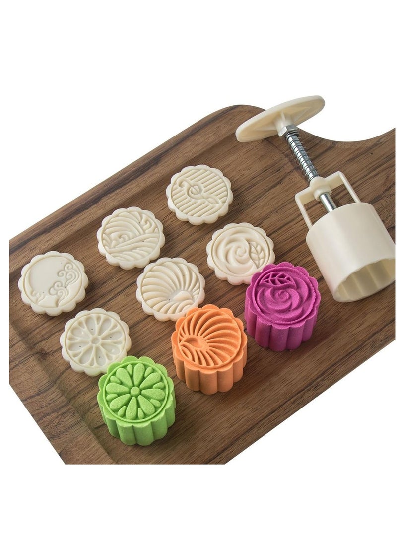 Cookie Stamp Moon Cake Mold Chinese Mid Autumn Festival Cake Press Polvoron Cutter with 50g 6 Stamps DIY Decoration