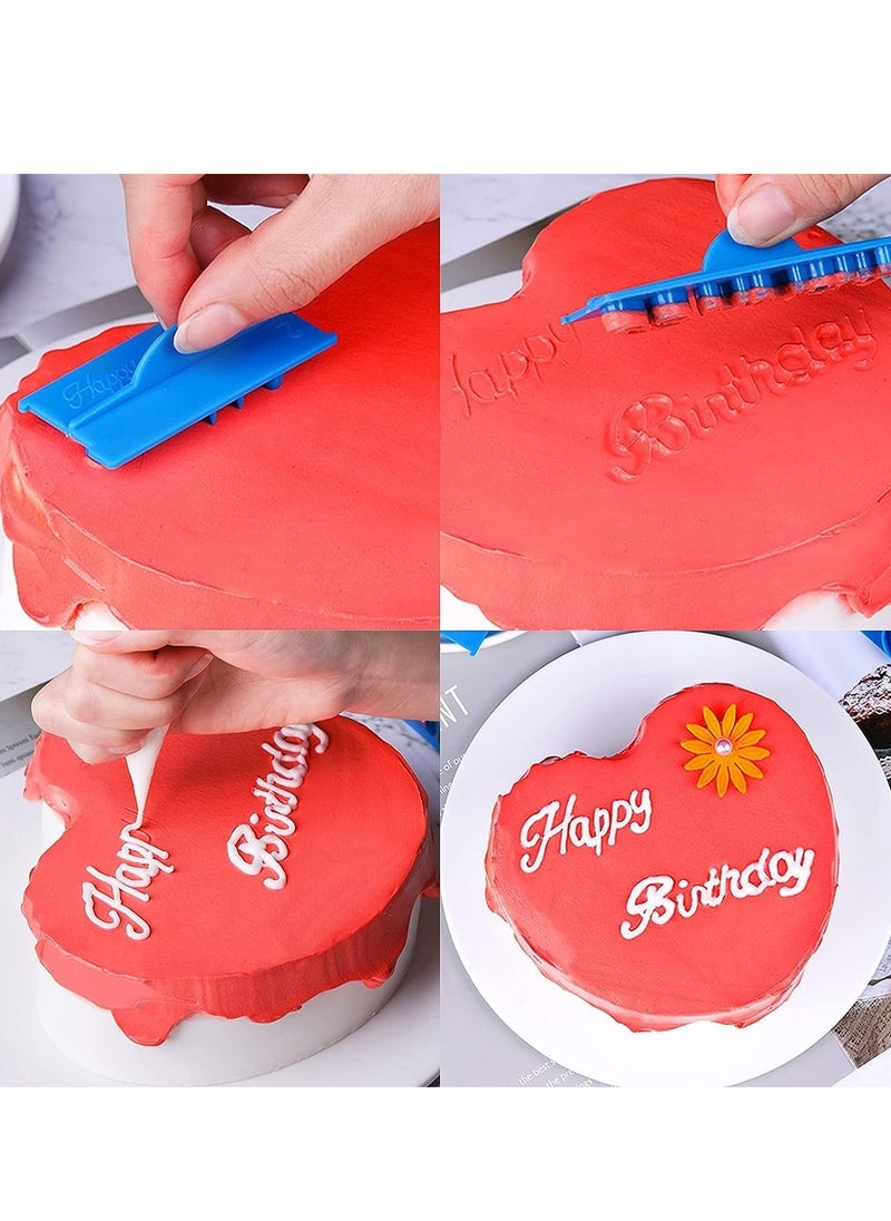 6Pcs Cake Words Stamp, DIY Handwritten Letter Printed Stamp Happy Birthday Best Wishes Congratuation Anniversary Handwritten Letter Cutter Set for DIY Cake Cookies