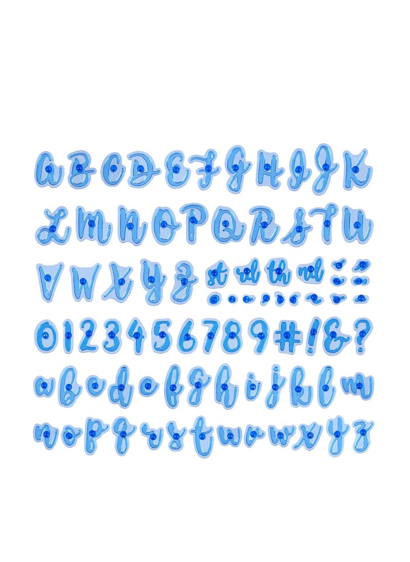 OIIKI 83 Pcs Alphabet Number Cake Stamp, Fun Upper Lower Case Stamp Set, Special Characters Numbers Mold, Alphabet Number Characters Shape DIY Stamp for DIY Sugar Cake Cookies Chocolate Decorationb