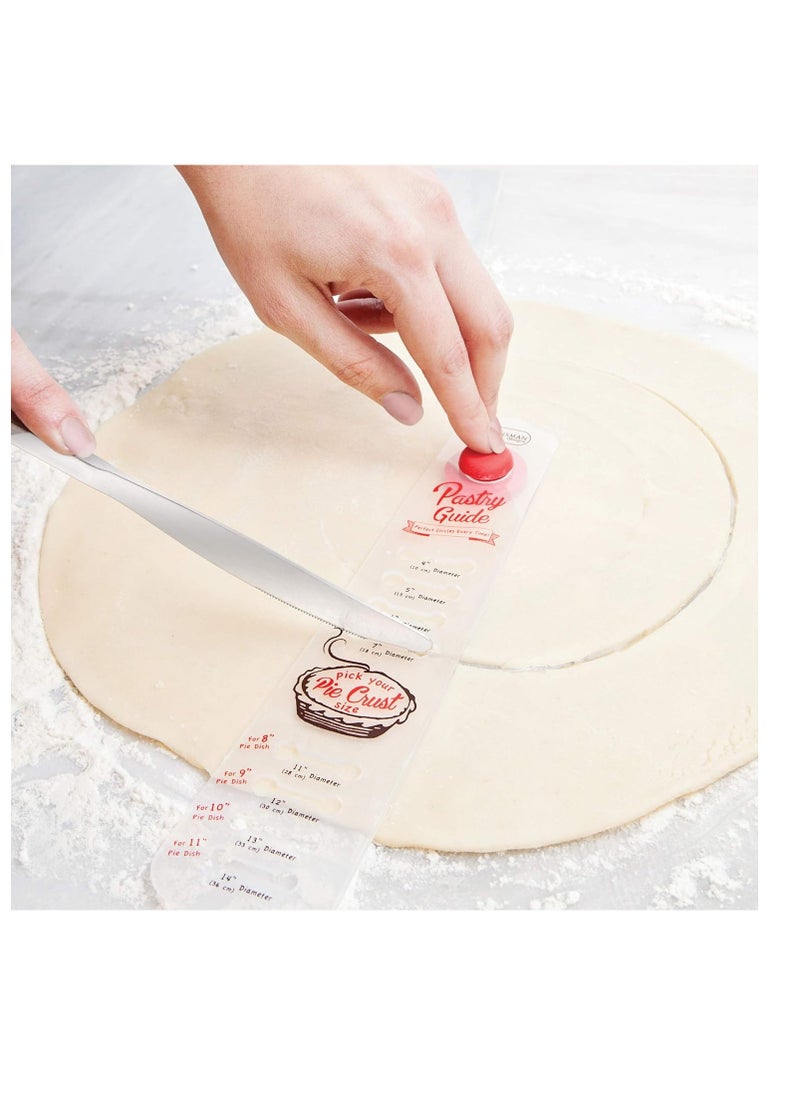 Talisman Designs Pie Pastry Guide | Perfectly Round Pie Crust Every Time | Cut Circles from 4 to 14 inches in Diameter | Pie Cutting Guide | Pie Dough, Puff Pastry, Fondant & More