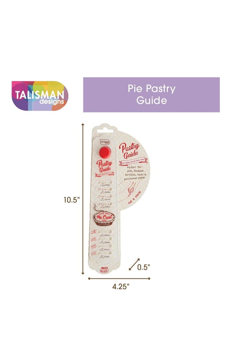 Talisman Designs Pie Pastry Guide | Perfectly Round Pie Crust Every Time | Cut Circles from 4 to 14 inches in Diameter | Pie Cutting Guide | Pie Dough, Puff Pastry, Fondant & More