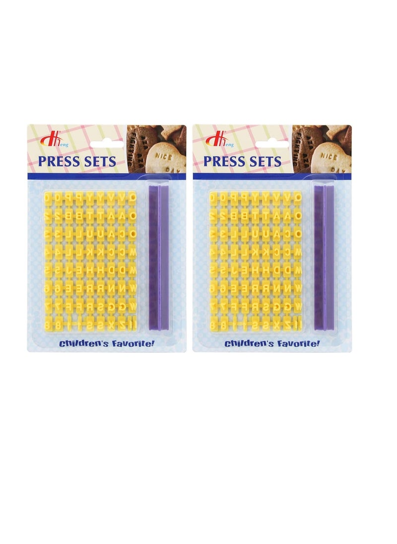 Cookie Stamps, 2 Pack Number Alphabet Stamps for Cookie, Biscuit, Fondant