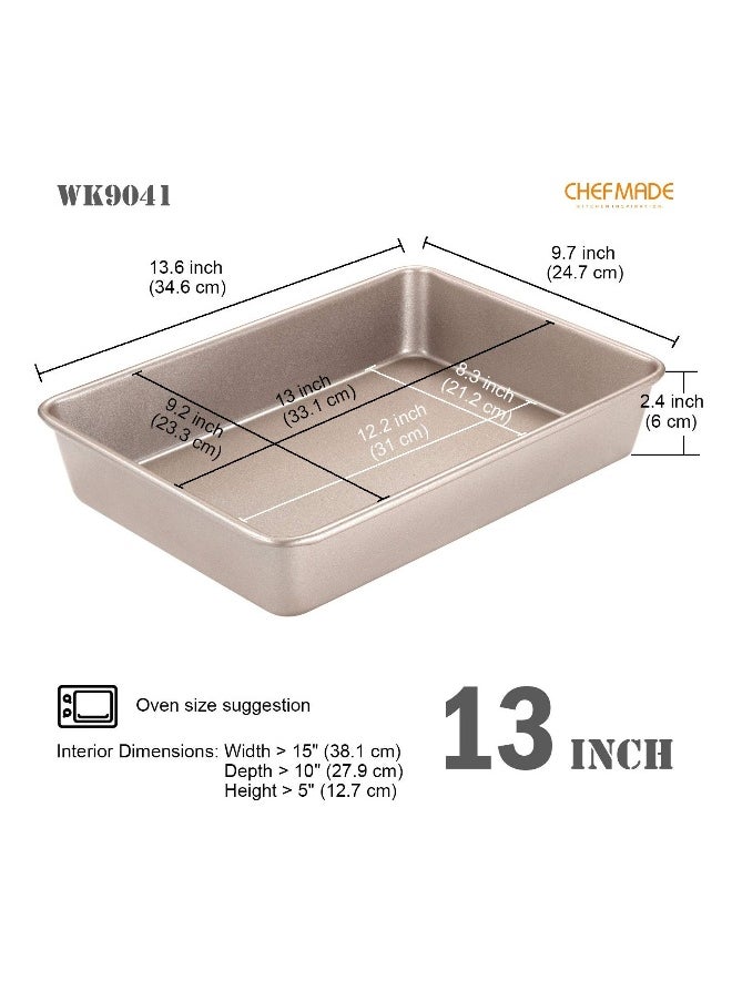 13 Inch Rectangle Cake Pan Non Stick Loaf Pan Deep Dish Bakeware