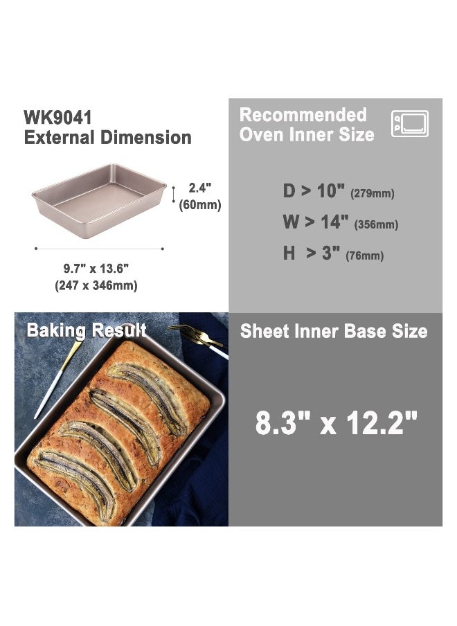 13 Inch Rectangle Cake Pan Non Stick Loaf Pan Deep Dish Bakeware