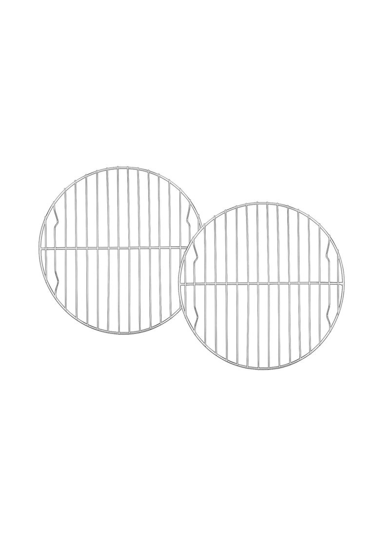 TeamFar Round Cooling Rack Set of 2, 9 Inch Round Rack Baking Steaming Roasting Rack Set Stainless Steel, Healthy & Dishwasher Safe, Mirror Finish & Rust Free