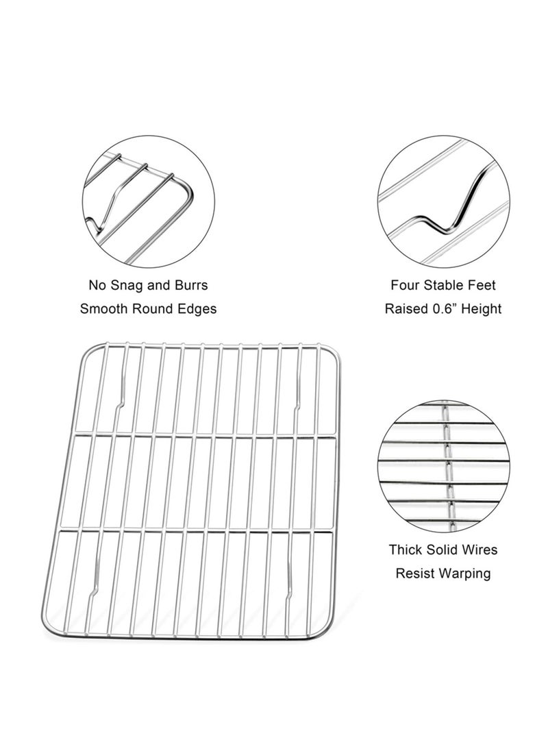 E-far Small Baking Rack Set of 2, Stainless Steel Metal Roasting Cooking Racks, Size – 8.6