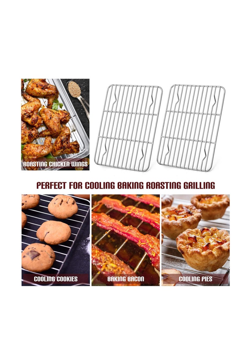 E-far Small Baking Rack Set of 2, Stainless Steel Metal Roasting Cooking Racks, Size – 8.6