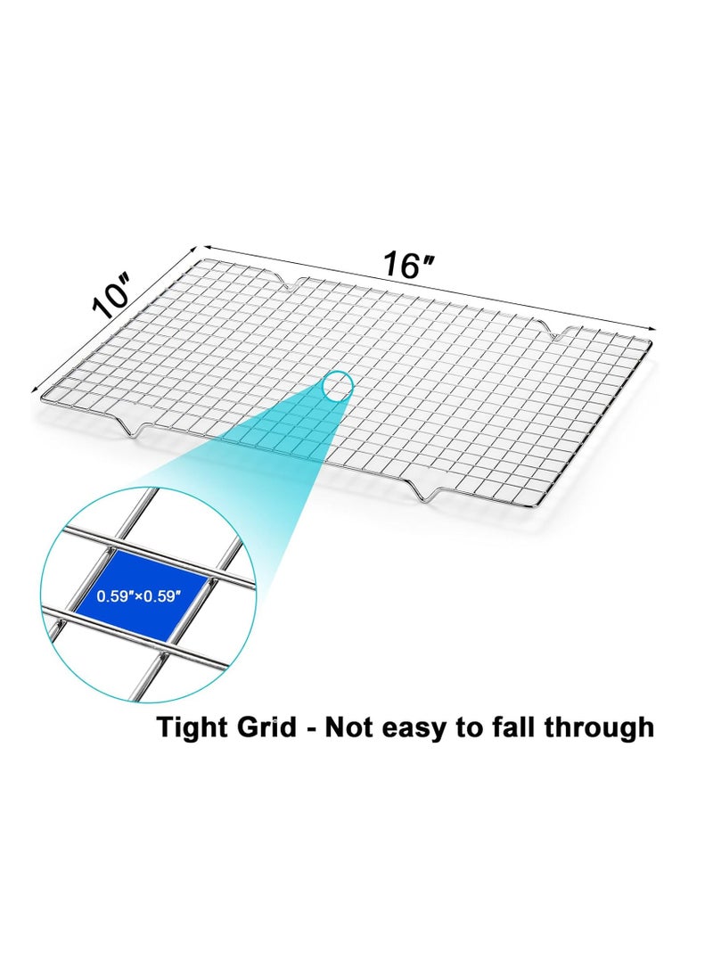 Tebery 2 Pack Heavy-Duty Wire Cooking Rack Baking Racks Fits Half Sheet Pan, Nonstick Baking & Cooling Grid for Roasting, Cooking, Grilling, Drying - 16