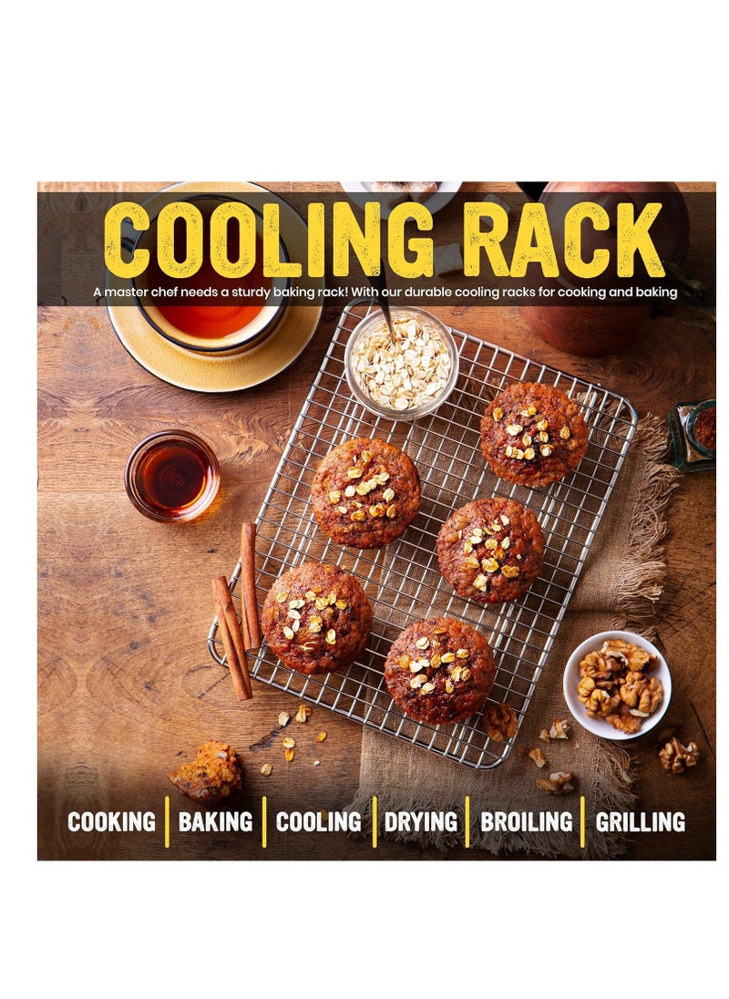 Utopia Kitchen 2-Pack Cooling Racks for Baking, Stainless Steel Wire Cookie Rack Fits Jelly Roll Sheet Pan, Oven Safe for Cooking, Roasting, Grilling - 8 x 11.75 Inches