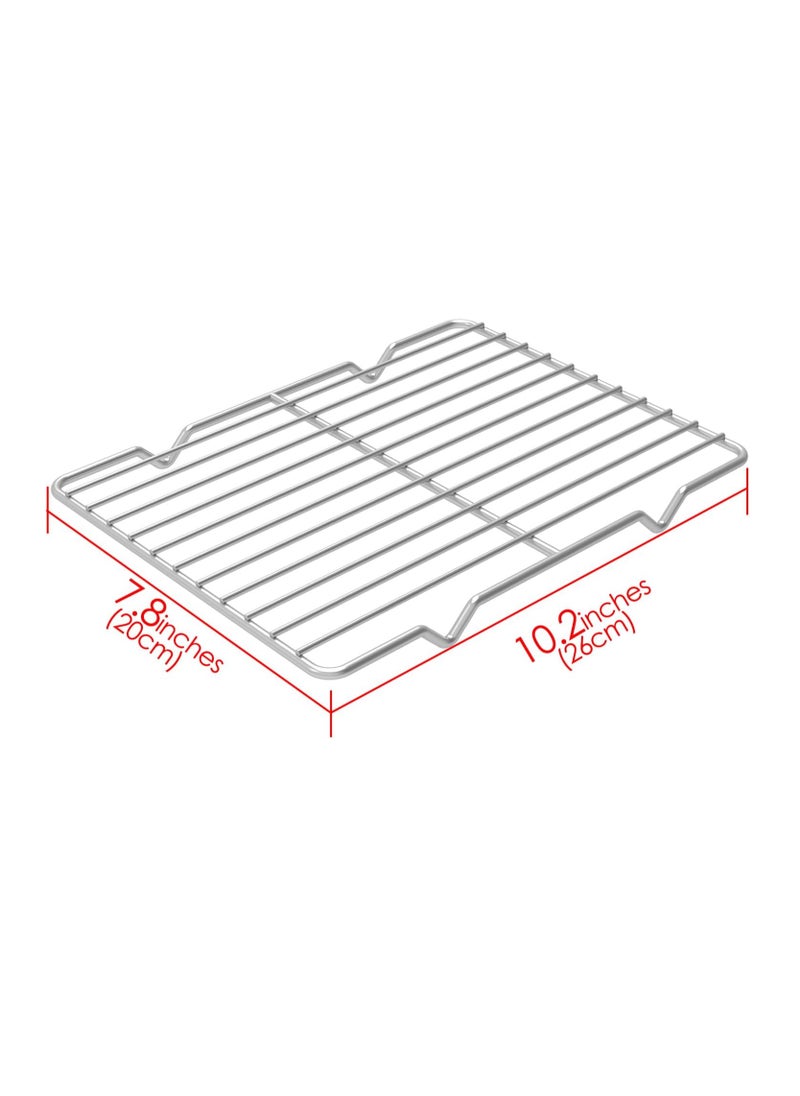 Linkidea Metal Grate Cooling Rack Pack of 2, Stainless Steel Baking Cooling Rack Rectangle 7.8'' x 10.2'', Oven Safe Grid Wire Racks for Roasting Disposable Pan