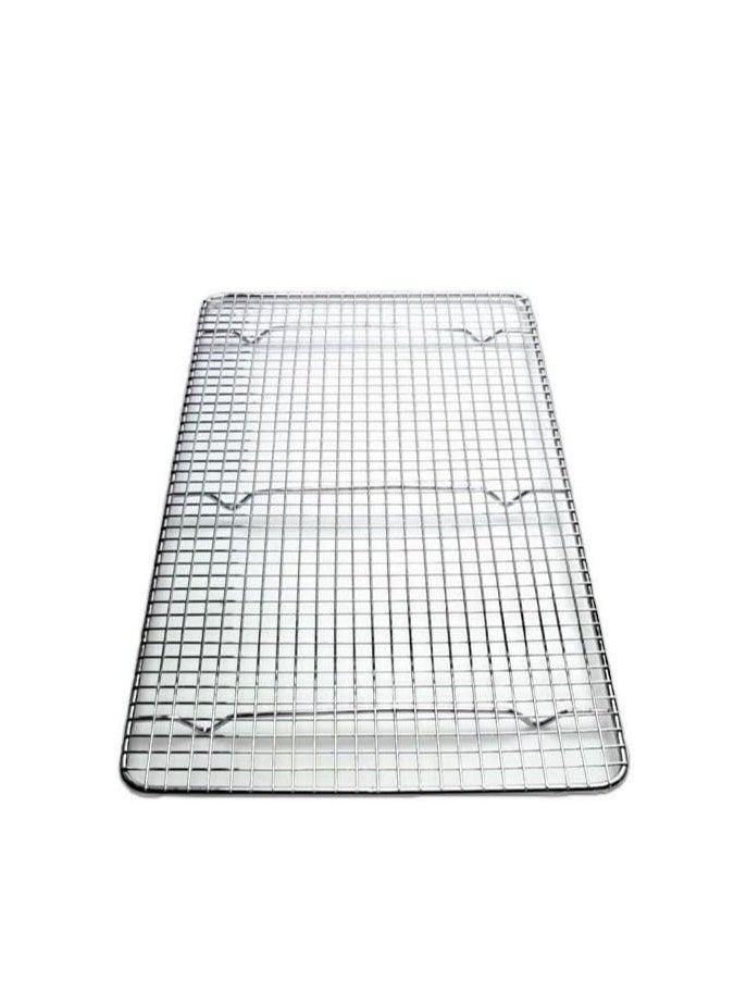 Cooling Rack Cross-wire Grid, Chrome Plated Steel, Commercial Quality, 10 x 18 inch. fits inside most standard full size pans set of 2