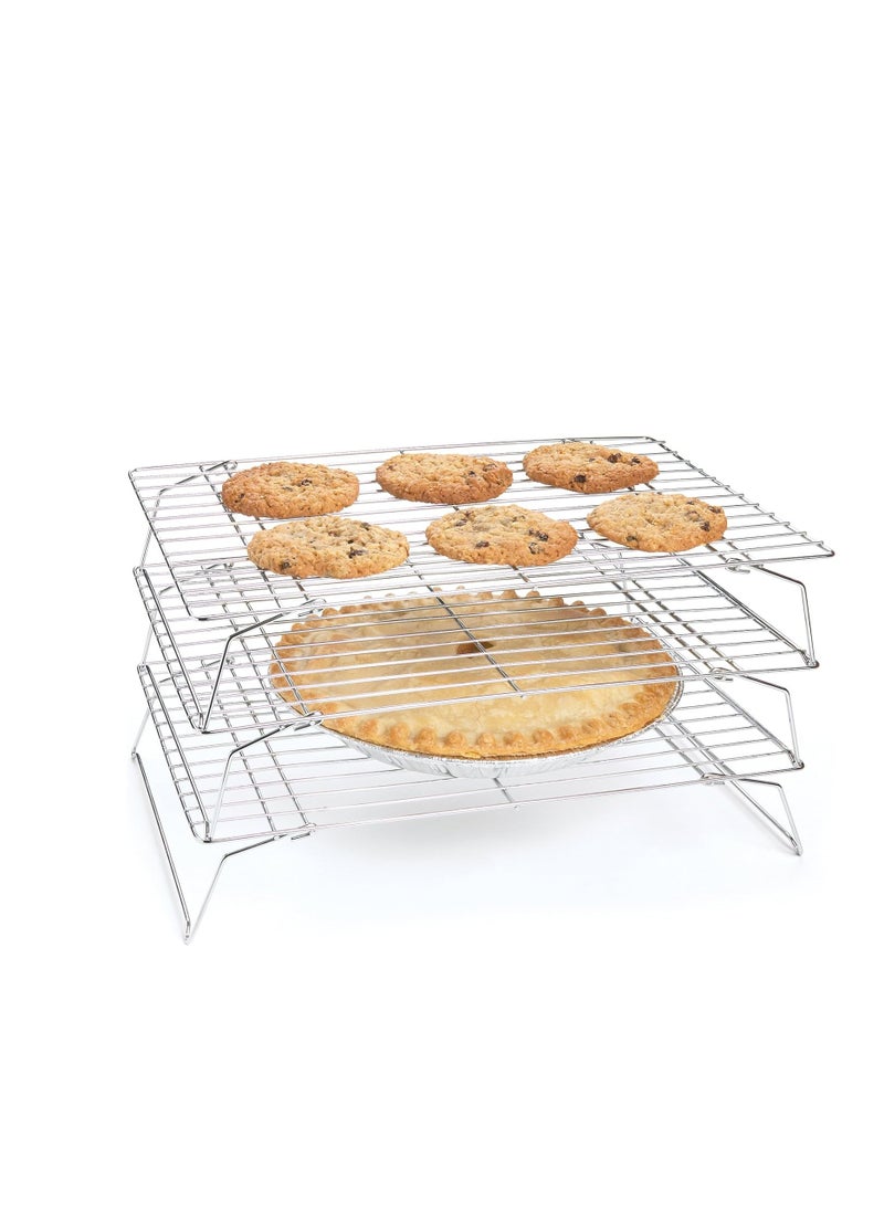 Fox Run 4698 Stackable Cooling Rack Set, Chrome, 3-Piece