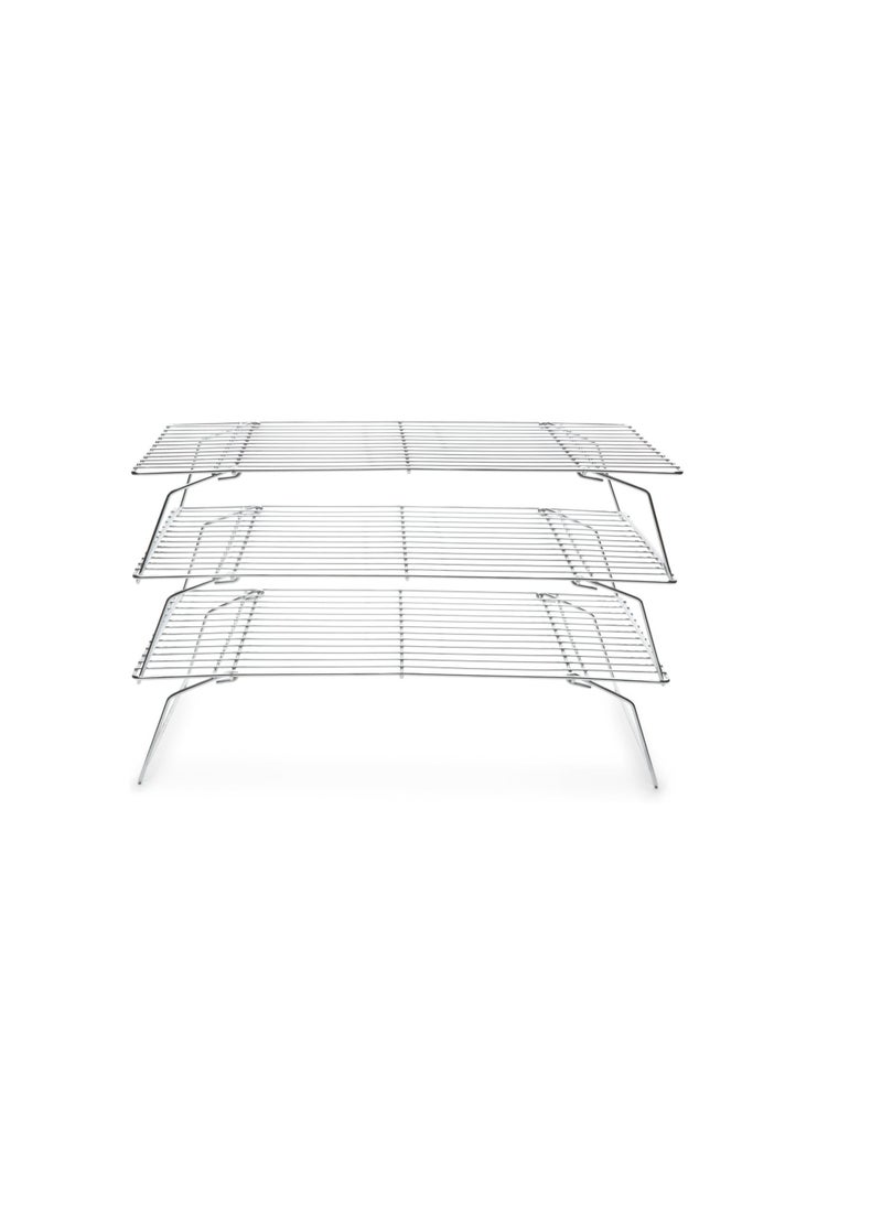 Fox Run 4698 Stackable Cooling Rack Set, Chrome, 3-Piece