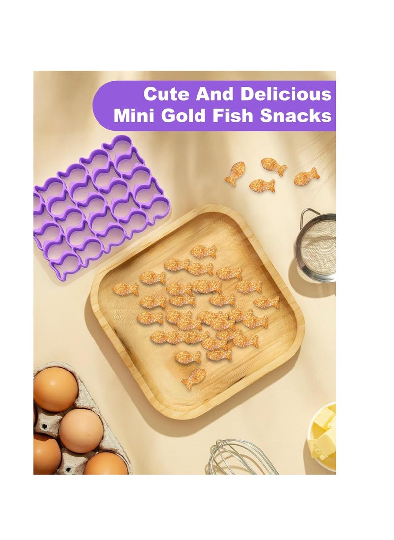 Palksky Gold Fish Crackers Cookie Cutter, 25Pcs Mini Fish Biscuit Cutter, Gold Fish Cutter for Crackers, Plastic Tiny Treats Baking Mold For Fish Shaped Foods