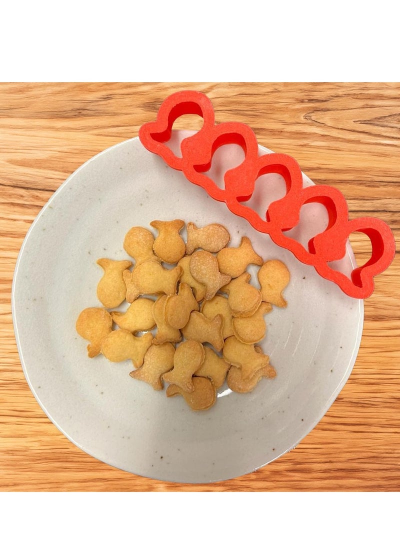 Mini Tiny Goldfish Cracker Cutter and Goldfish Cookie Cutter - 5 x 1 inch goldfish mold (1 or 2 packs) (2)