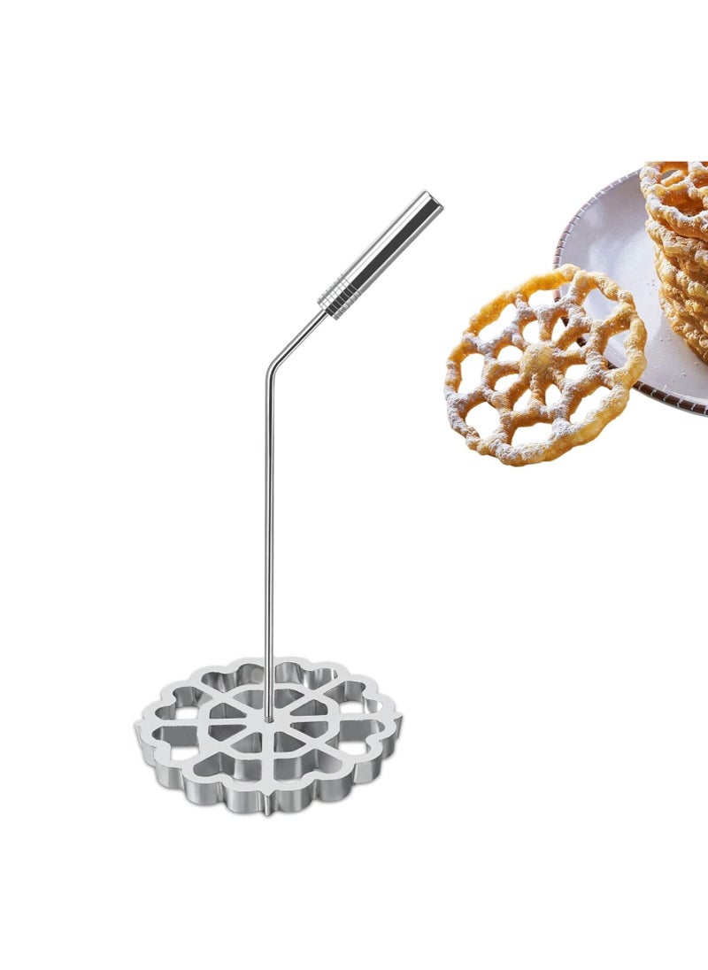 Bunuelos Mold with Handle,Rosette Timbale Iron Set Aluminum Waffle Molds with Handle,Funnel Cake Ring,Molde Para Buñuelos De Viento Maker Mexicanos,Rosette Cookie Cutter Tool