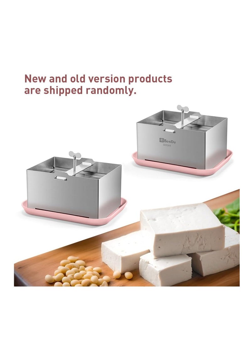 Tofu Press,Tofu Press Stainless Steel with Tofu Presser Towel and Drip Tray for Homemade Tofu and Improved Tofu Flavor Texture-Versatile for paneer and Cheese Press