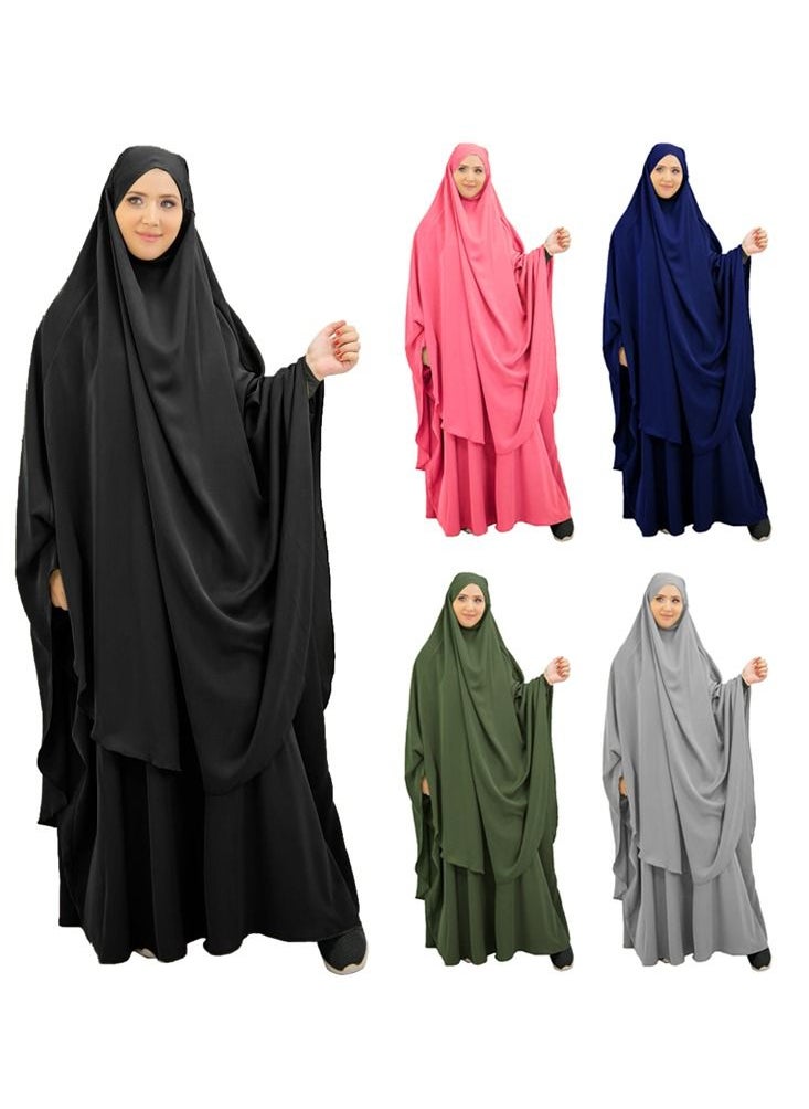 Long Sleeves Abaya With Hijab Black