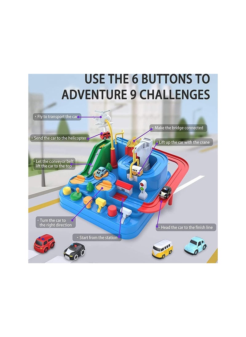 Car Adventure Toys, City Rescue Preschool Educational Toy Vehicle, Parent-Child Interactive Racing Kids Toy, Puzzle Car Race Tracks Parking Playsets