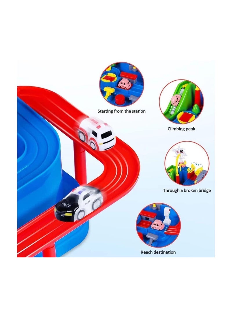 Car Adventure Toys, City Rescue Preschool Educational Toy Vehicle, Parent-Child Interactive Racing Kids Toy, Puzzle Car Race Tracks Parking Playsets