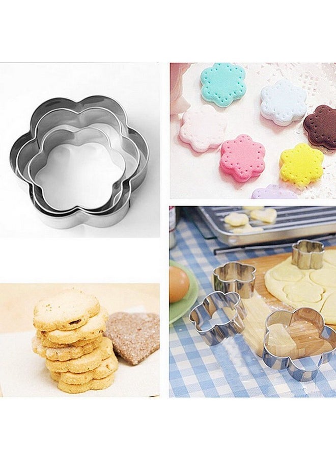 Cookie Cutters Pastry Biscuit Cutters, 12 Pcs Metal Stainless Steel Heart Star Circle Flower Shaped Mould