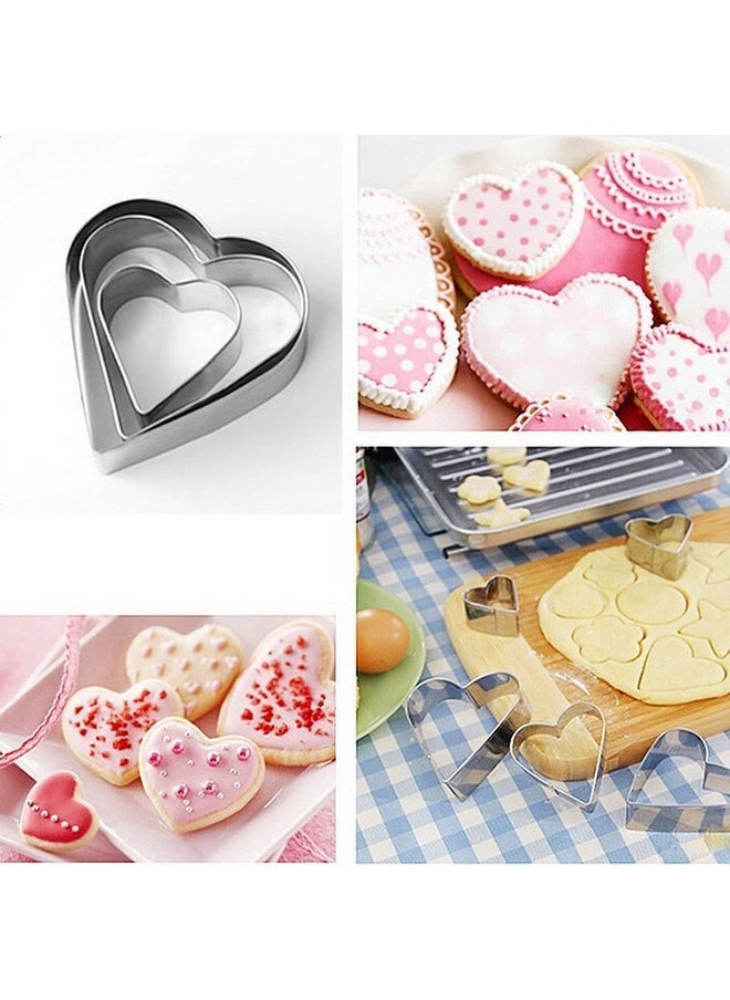 Cookie Cutters Pastry Biscuit Cutters, 12 Pcs Metal Stainless Steel Heart Star Circle Flower Shaped Mould