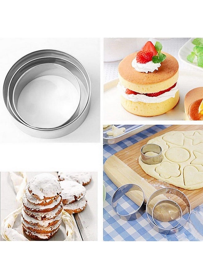 Cookie Cutters Pastry Biscuit Cutters, 12 Pcs Metal Stainless Steel Heart Star Circle Flower Shaped Mould