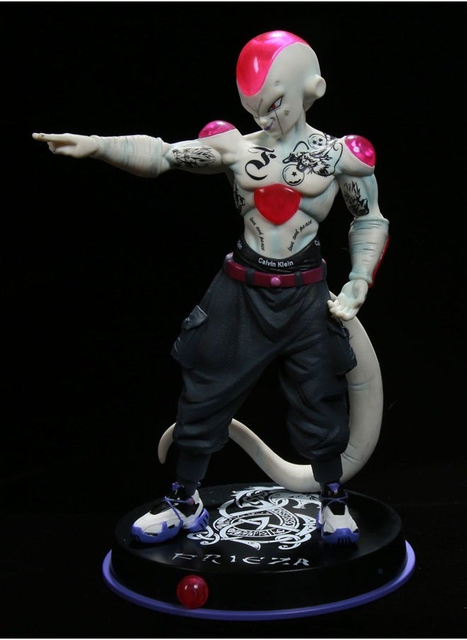 Dragon Ball Tattooing Frieza Action Figure Decorative Resin Sculpture Home Decor Statue, Art Figurine Home Ornament Decoration for Office, Living Room, Bedroom, Book Shelf, TV Cabinet, Desktop