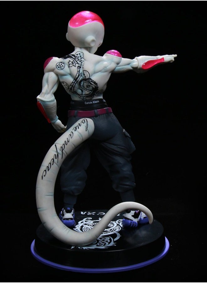 Dragon Ball Tattooing Frieza Action Figure Decorative Resin Sculpture Home Decor Statue, Art Figurine Home Ornament Decoration for Office, Living Room, Bedroom, Book Shelf, TV Cabinet, Desktop