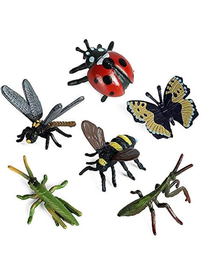 12 PCS Small Realistic Insects Figures Toys, Plastic Wildlife Animal Fake Bug Toys  Party Favor School Project Bug Figurines Set for Kids Toddlers