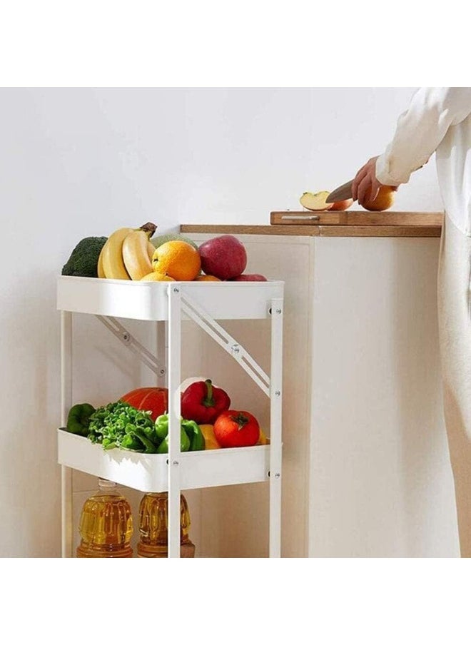 Souqoon Bpa® Household Storage Trolley Bathroom Kitchen Rack Living Room Bedroom With Wheel Multi-Layer Storage Rack Daily Necessities Rack
