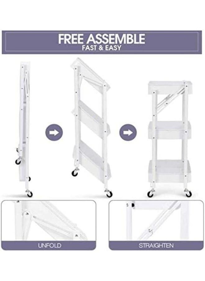 Souqoon Bpa® Household Storage Trolley Bathroom Kitchen Rack Living Room Bedroom With Wheel Multi-Layer Storage Rack Daily Necessities Rack