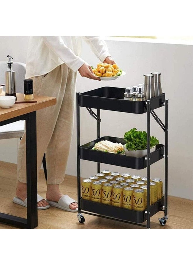 Souqoon Bpa Household Storage Trolley Bathroom Kitchen Rack Living Room Bedroom With Wheel Multi-Layer Storage Rack Daily Necessities Rack