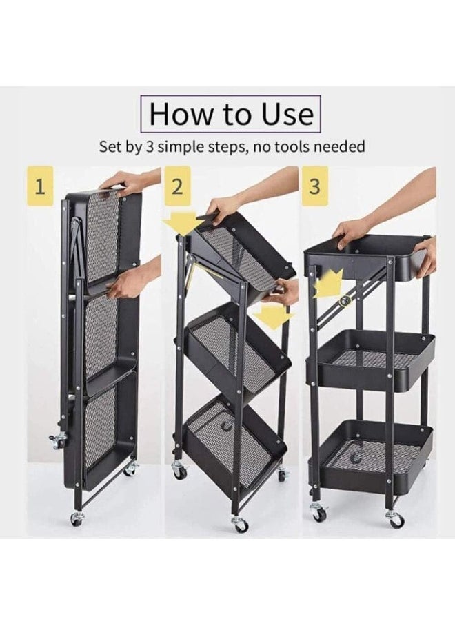 Souqoon Bpa Household Storage Trolley Bathroom Kitchen Rack Living Room Bedroom With Wheel Multi-Layer Storage Rack Daily Necessities Rack