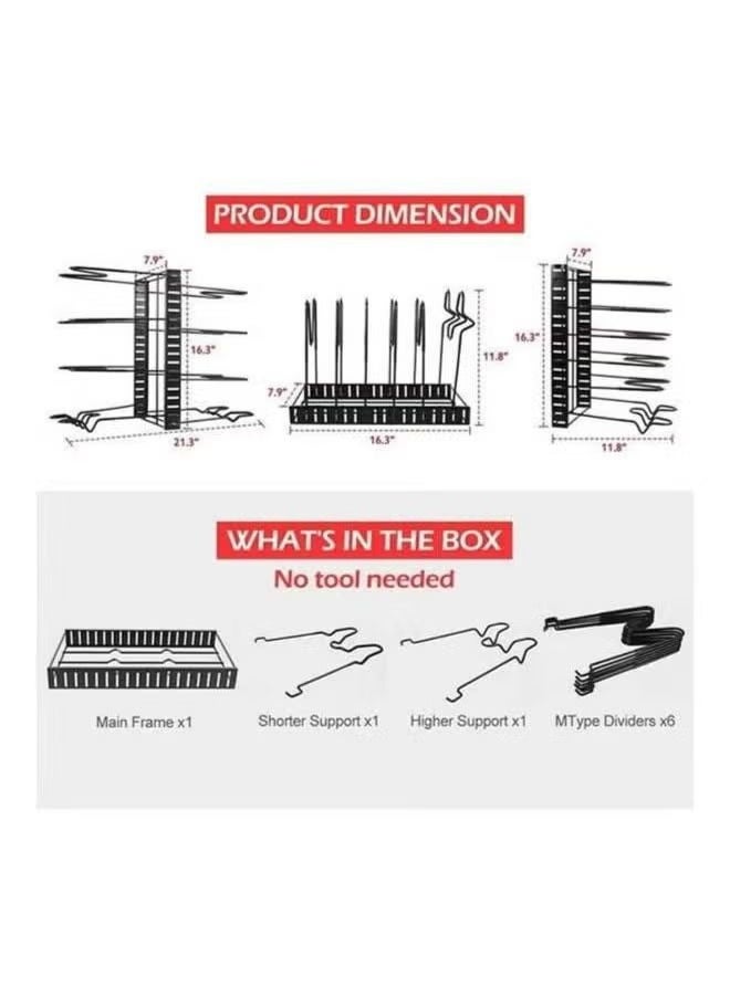 Multi-layer adjustable pot and bowl rack organizer, large-capacity pot lid rack and pot rack for kitchen cabinets and counters