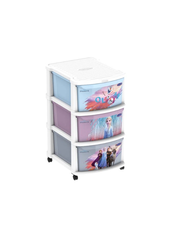 Disney Frozen Multipurpose Storage Cabinet 3 Drawers with Wheels